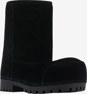 Balenciaga Gef&uuml;tterte Wildlederstiefel Alaska Fur Low Boot