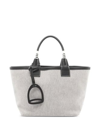 Herm&egrave;s 2023 25 Steeple toile-H tote bag - women - Fabric/Calf Leather - One Size - Grey
