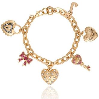 Juicy Couture Heart & Key Charm Bracelet in Gold Tone at Nordstrom, Size 7.5