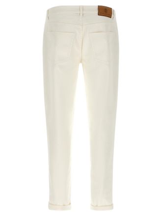 Brunello Cucinelli Mens White Cotton Jeans Denim Clothing