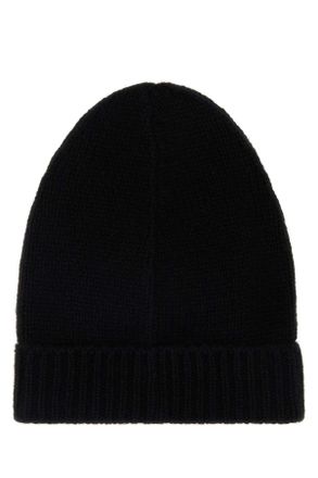 The Row Womens Black Cashmere Blend Pavir Beanie Hat Exterior: Nylon Cappelli