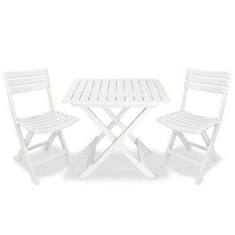 Berkfield Home 3 Piece Folding Bistro Set Plastic White
