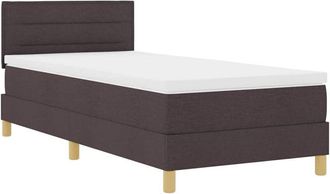 vidaXL Cama Box Spring Con Colch&oacute;n Marr&oacute;n Oscuro 90 X 200 Cm Tela Vidaxl