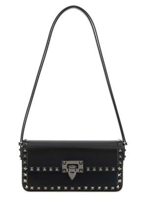 Valentino Garavani Black leather Rockstud shoulder bag