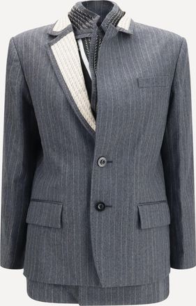 sacai Giacca gessata monopetto Woman 3