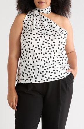 Renee C Scarf Neck One-Shoulder Top in Ivory at Nordstrom Rack, Size 3X