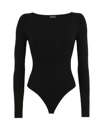 8 by YOOX VISCOSE L/SLEEVE DEEP V-NECK BODYSUIT