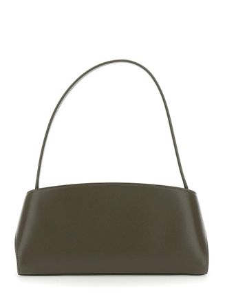Ferragamo Womens Shoulder Bag Hug East West Green Leather Calf