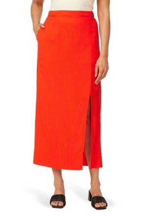 Scotch & Soda Linen Blend Pull-On Pencil Skirt in Orange.com at Nordstrom Rack, Size X-Small