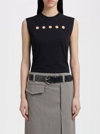 Marni Top in cotone senza maniche con scollo rotondo e vestibilit&agrave; slim