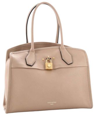 Louis Vuitton Beige Sheep Leather City Steamer MM (Authentic Pre-Loved)
