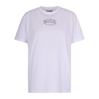 Ganni Essential Basic T-shirt - female - Ganni - T-Shirts - White - XS - Tops