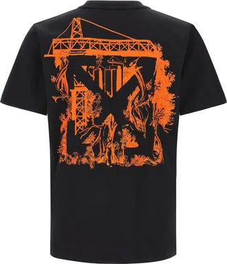 Off-white Logo-Embroidered Cotton Jersey T-Shirt - Black
