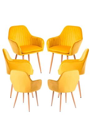 Regalos Miguel Packs Sillas Comedor - Pack 6 Sillas Chic - Amarillo