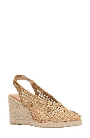 Andr&eacute; Assous Pamala Slingback Wedge Pump in Natural Raffia at Nordstrom, Size 11