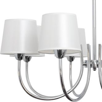 Fabrilamp Lampara Guadalajara 8xe14 Cromo Pantalla Blanco