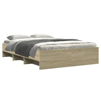 Berkfield Home Durable Bed Frame Frame Sonoma Oak 120x190 cm Small Double Wood in Light Tan