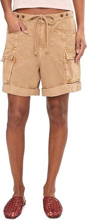 Free People Frankie Washed Shorts Womens Shorts Iced Coffee : XS (Womens 0-2) 3, Cotton/Linen/Rayon