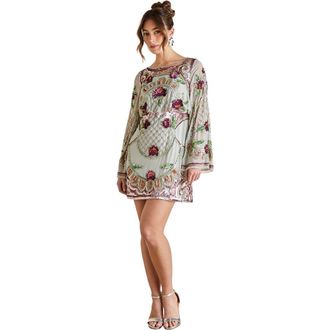 Coast Heavily Embellished Sequin Mini Dress in Aqua at Nordstrom, Size 4