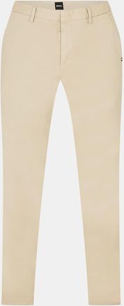 HUGO BOSS Mens Kaito3 Solid Patterned Straight Chinos in Light Beige - Size 28W/32L