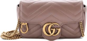 Gucci GG Marmont Flap Bag Matelasse Leather Super Mini crossbody bag - Beige