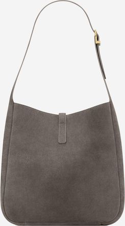 Saint Laurent Womens Small And Soft Suede Le 5 &Agrave; 7 Bag Gray Calf Leather Shoulder