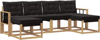 vidaXL Conjunto De Sof&aacute;s De Exterior 6 Uds. Blanco Y Negro Vidaxl