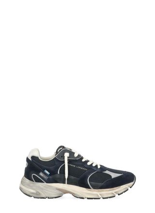 Crime London Blue Fugitivem 9094 Suede-Blend Sneakers
