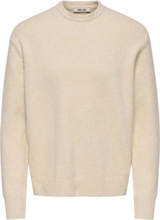 Only & Sons Onsjames Pullover - Heren - Ronde hals truien - Beige - S - Katoen - Truien & Vesten
