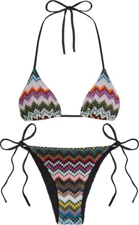 Missoni Zigzag Metallic-knit Triangle Bikini - Multicoloured - 36 (UK6 / XS)
