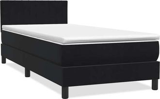 vidaXL Cama Box Spring Con Colch&oacute;n Cuero Sint&eacute;tico Negro 90x210 Cm Vidaxl
