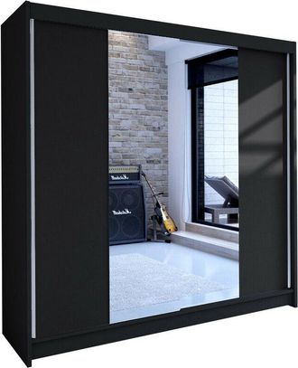 Mirjan24 Mobilier1 - Armario Closico 138, Negro, 215x180x58cm, Puertas De Armario: Correderas, N&uacute;mero De Estantes: 0