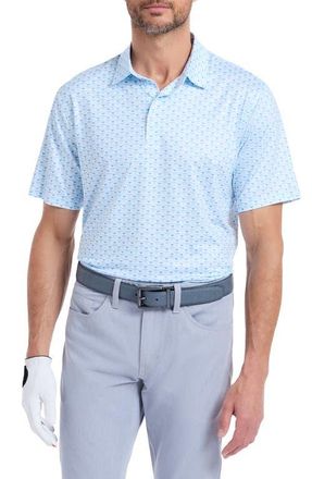 Robert Graham Links & Drinks Performance Golf Polo in Light Blue at Nordstrom, Size Xxx-Large