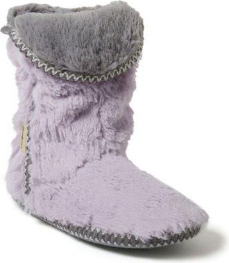 Dearfoams Beth Faux Fur Fold Down Fuzzy Bootie Slipper in Wisteria at Nordstrom, Size X-Large