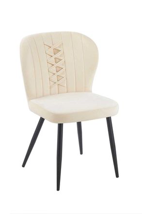Regalos Miguel Sillas Comedor - Silla Zarena Black Terciopelo - Beige