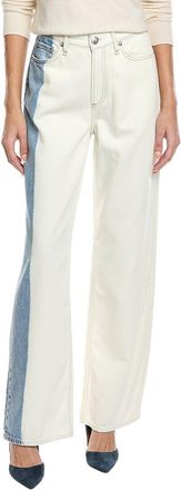 Rag & Bone Featherweight Logan Mid-Rise Bleach Stripe Wide Leg Jean