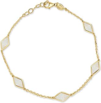 Italian Gold, Inc 14K Mother Of Pearl Station Chain Bracelet