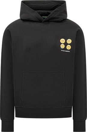 Barrow Black Printed Hood Sweatshirt