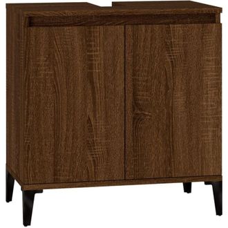 vidaXL Sink Cabinet Brown Oak 58x33x60 cm Engineered Wood Vidaxl