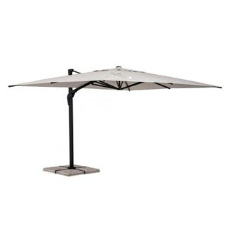 Konte Design Sombrilla colgante con m&aacute;stil de aluminio y lona natural 3x4