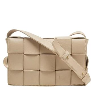 Bottega Veneta Pre-owned Cross Body Bags, female, Beige, Size: ONE SIZE Pre-owned Leather Cross Body Bag