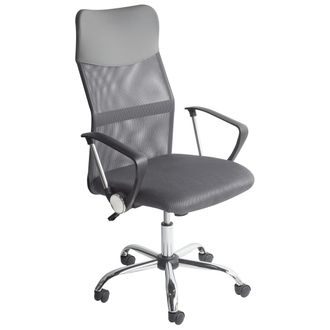 Beliani Beliani - Silla De Oficina Reclinable De Malla Gris Negro Plateado Giratoria Ajustable Design