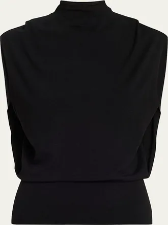 SIMKHAI Juli Draped High-Neck Top