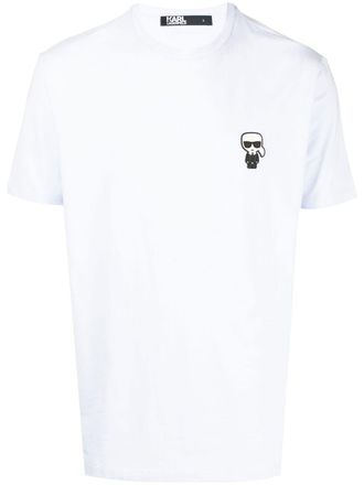 Karl Lagerfeld logo-patch cotton T-shirt - men - Cotton/Elastane - M - White