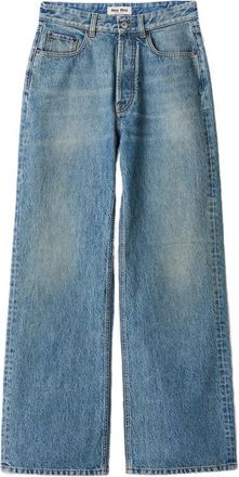Miu Miu Logo-embroidered Flared Jeans