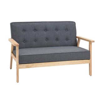 HOMCOM Sof&aacute; de 2 plazas 113x67x78 cm gris