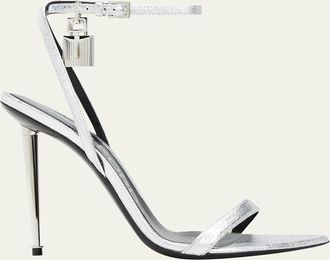 Tom Ford Padlock Metallic Stiletto Sandals