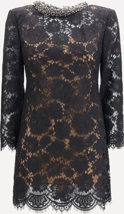 Self Portrait Abito Mini in pizzo con maniche lunghe Woman 6