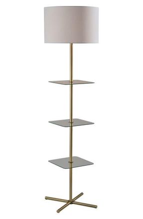Adesso Imogen Shelf Floor Lamp in Antique Brass at Nordstrom