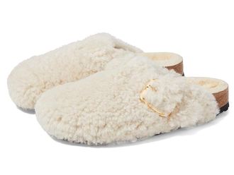 Birkenstock Boston Big Buckle Teddy Womens Shoes Eggshell : EU 38 (US Womens 7-7.5) Narrow, Shearling